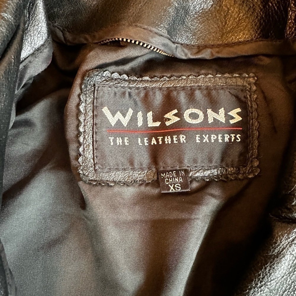 Vintage Wilson’s Black Leather Jacket XS - Picture 6 of 7
